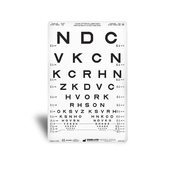 Good-Lite Sloan Letter Proportionally Spaced Distance ESV1200 and ESV1500 Charts